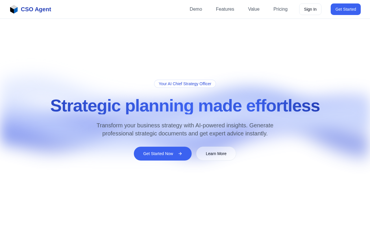 Screenshot of CSO Agent Review: AI-Powered Strategic Planning for Your Business