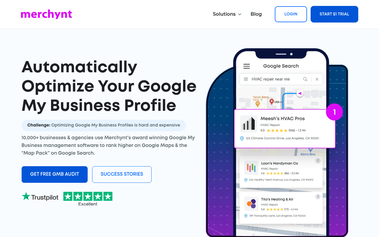 Screenshot of Merchynt AI: Supercharge Your Google Business Profile