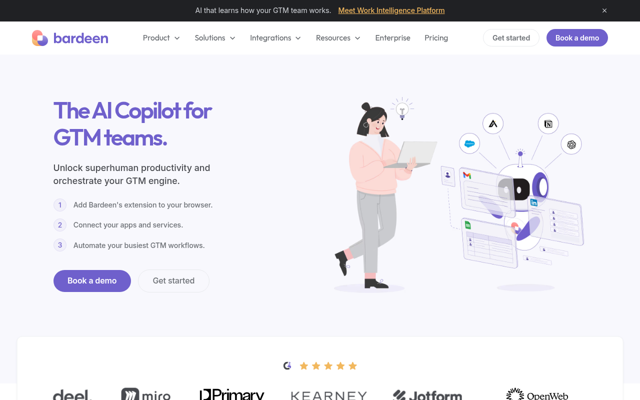 Screenshot of Bardeen AI: Supercharge Your Go-to-Market with Automation