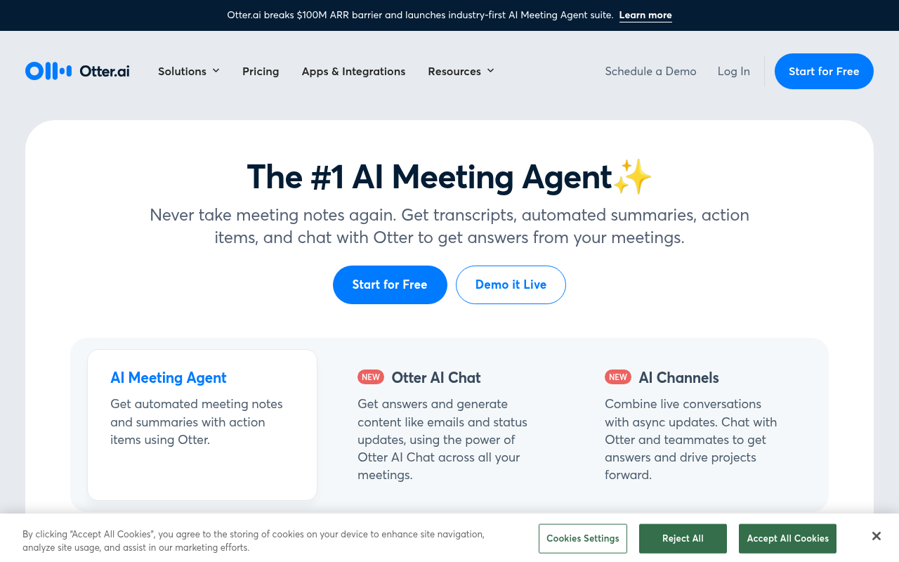 Screenshot of Otter.ai: Supercharge Your Meetings with AI