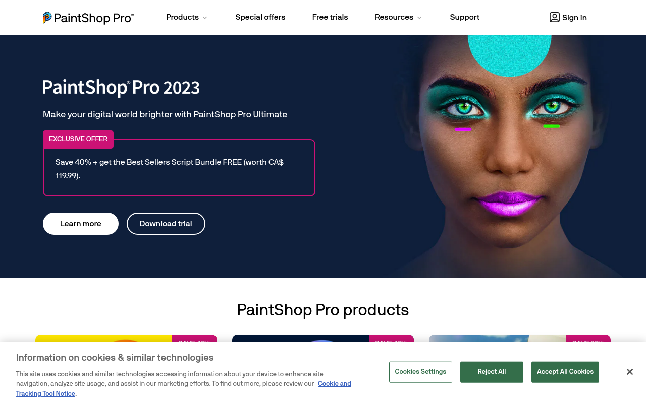 Screenshot of PaintShop Pro: Your Comprehensive Photo Editing Solution