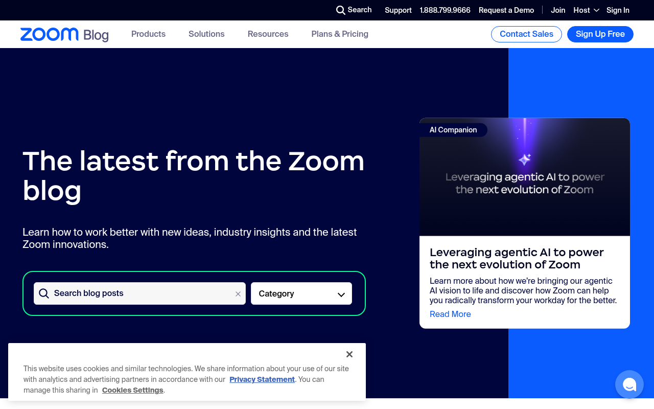 Screenshot of Zoom Blog: Your Guide to Mastering Modern Communication