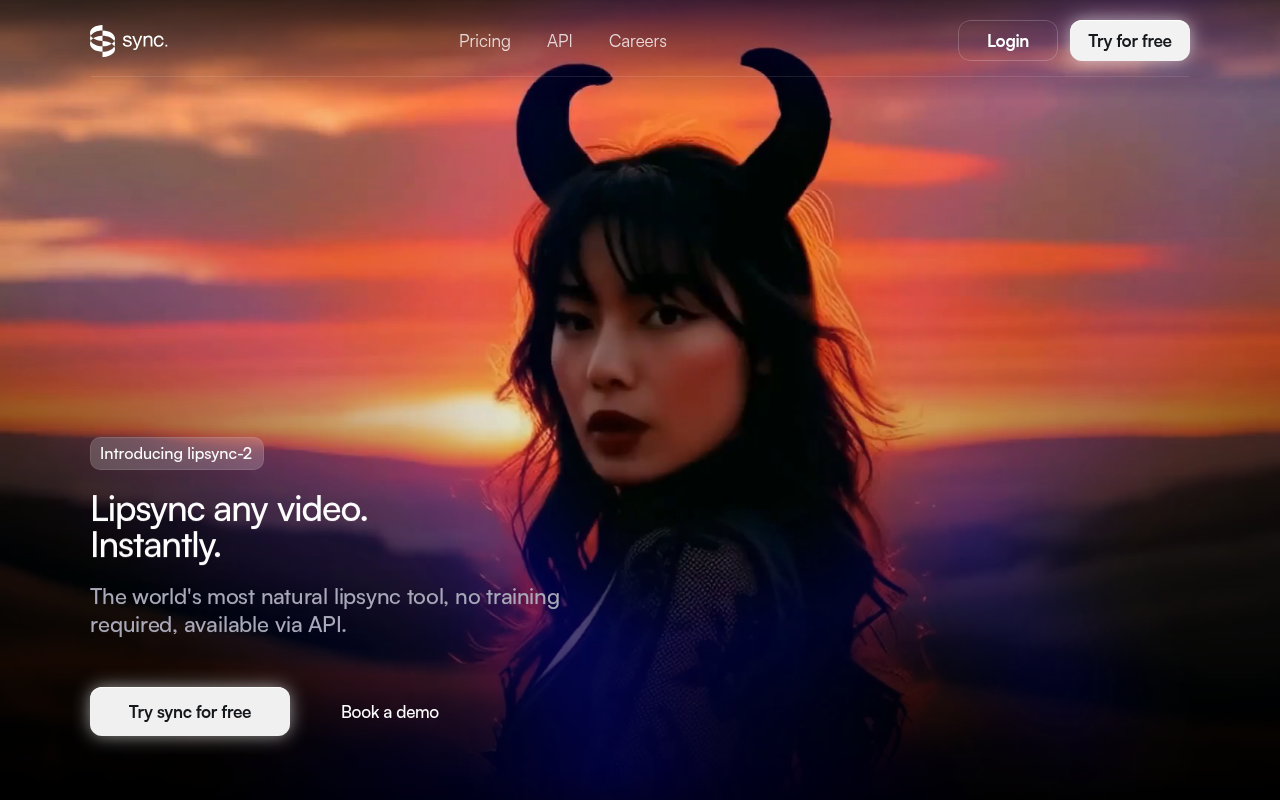Screenshot of Sync.so: AI-Powered Video Lip Sync for Global Communication