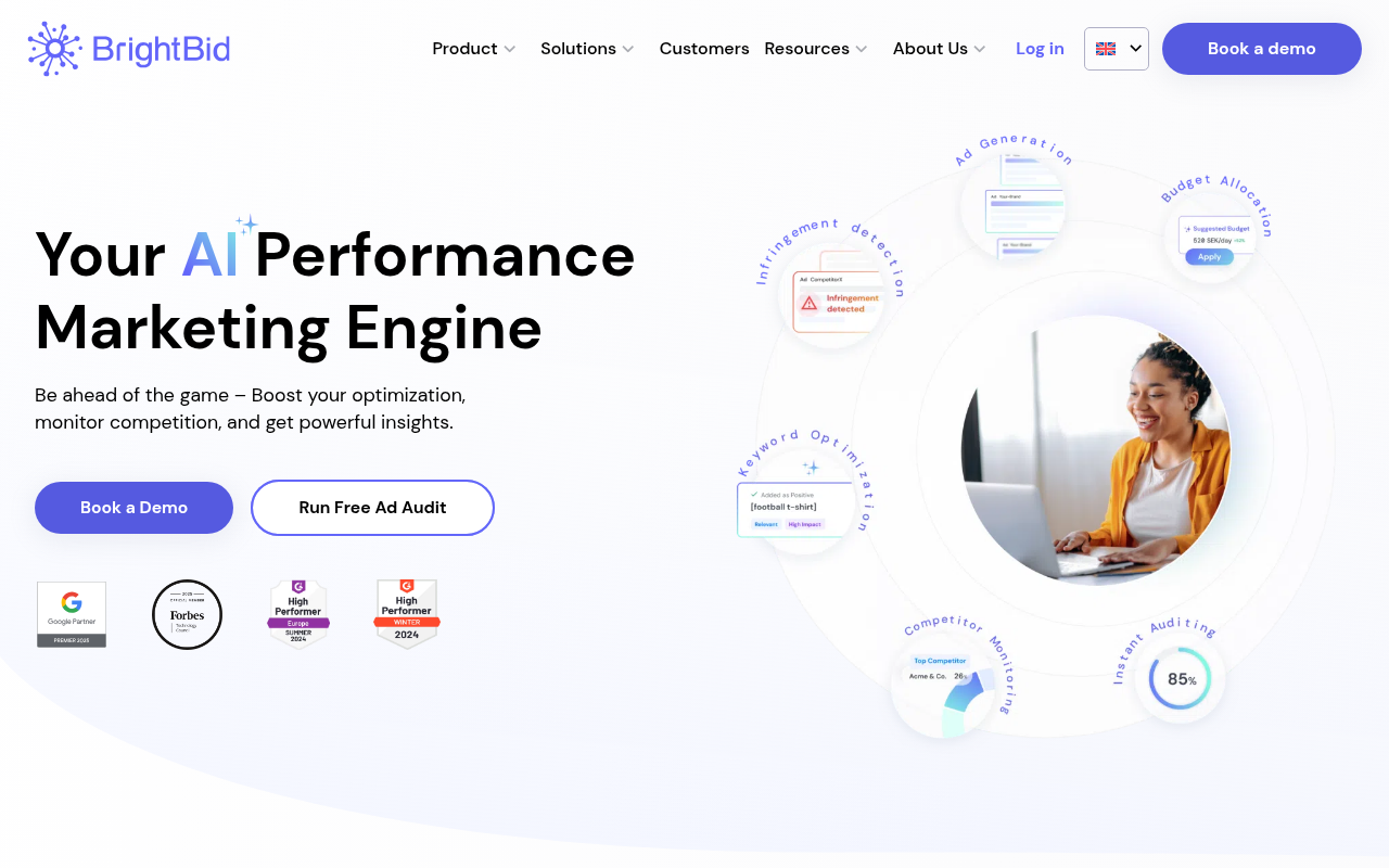 Screenshot of Brightbid Review: AI-Powered Advertising for Maximum ROI