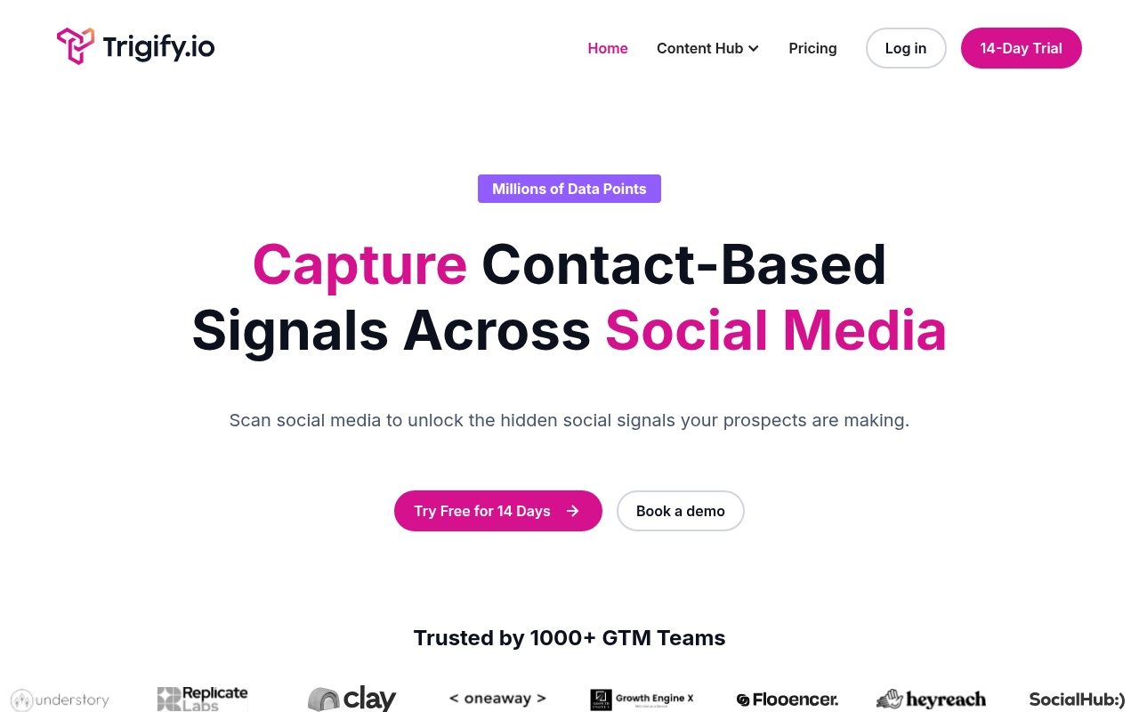 Screenshot of Trigify: Turn Social Media Engagement into Sales Leads