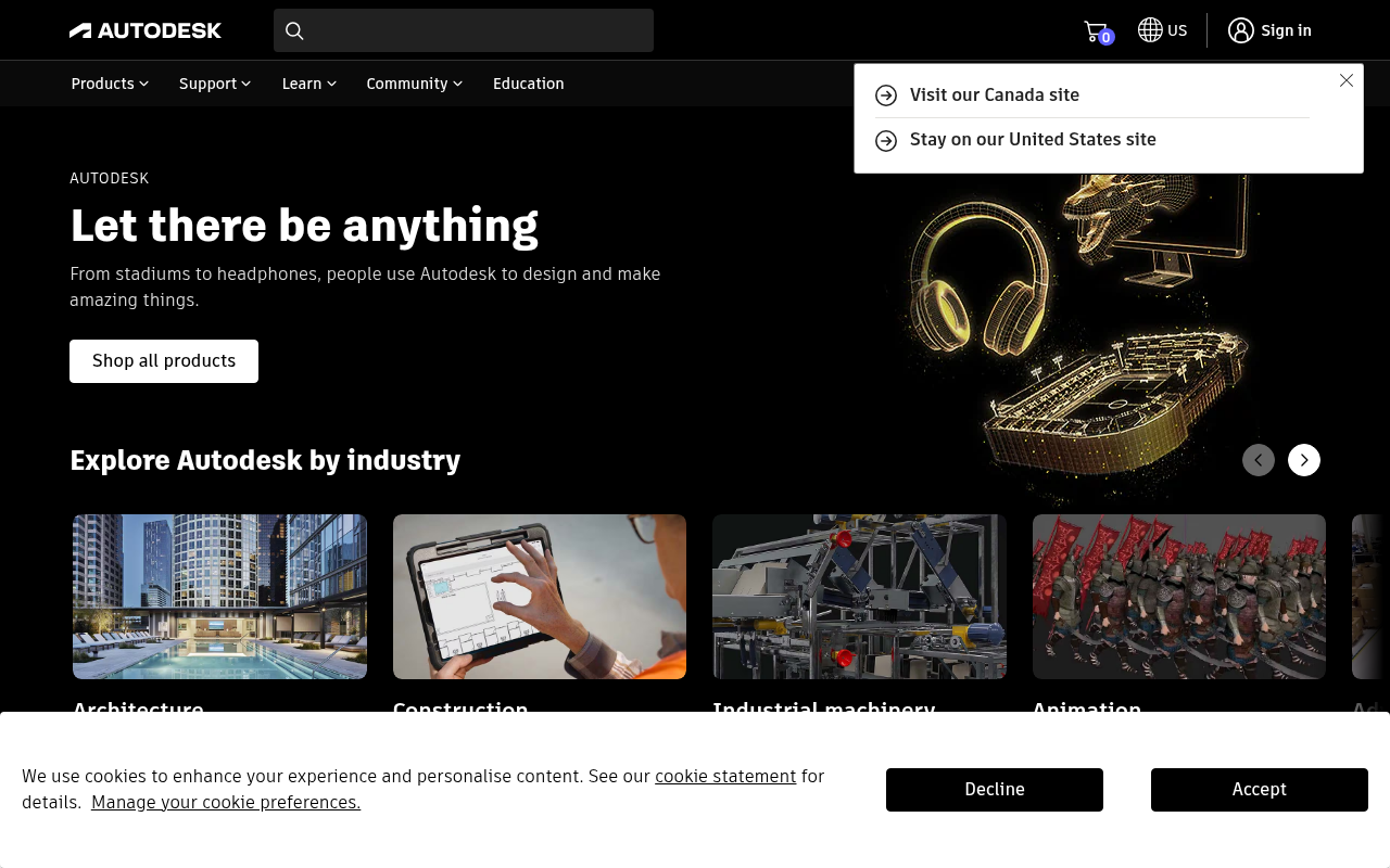 Screenshot of Autodesk: Design and Engineering Software for Innovators