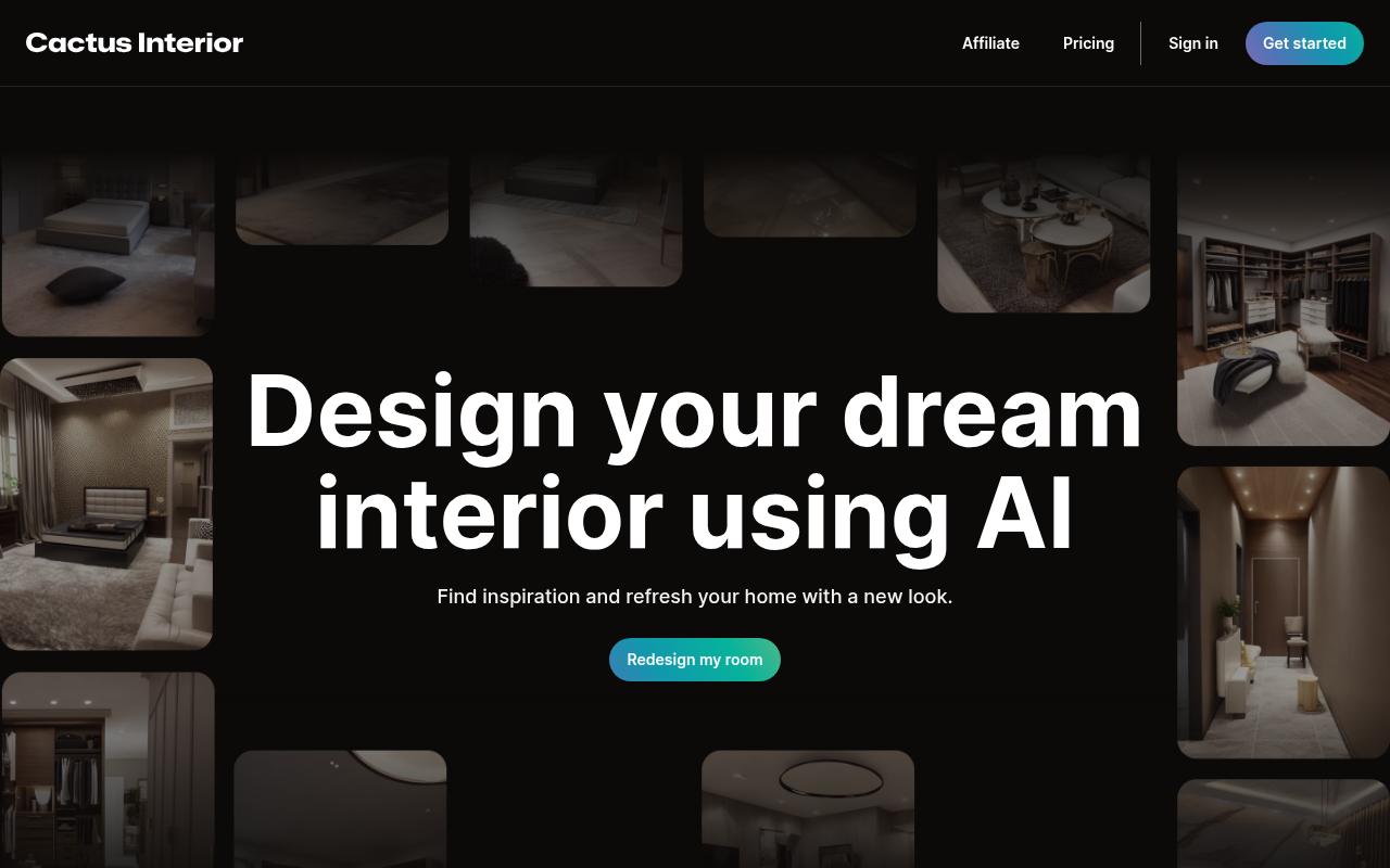 Screenshot of Cactus Interior: AI-Powered Home Design Made Easy