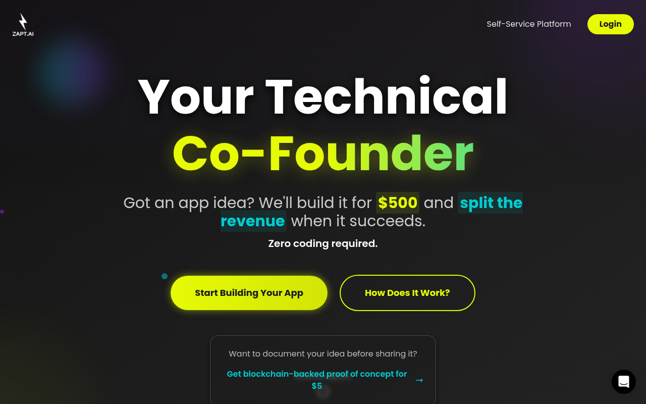 Screenshot of ZAPT.AI: No-Code AI App Builder Review