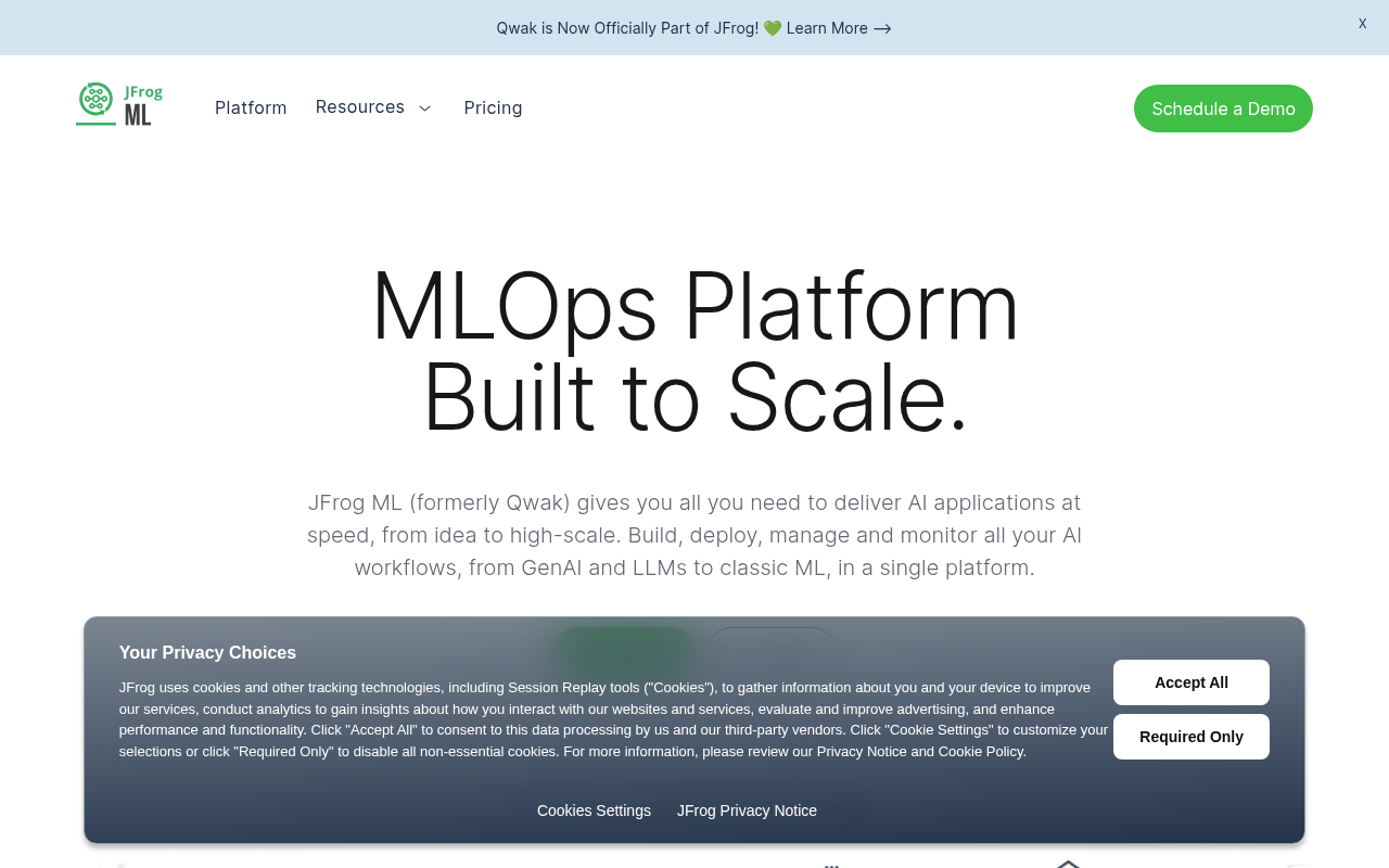 Screenshot of Qwak Review: Streamlining Production AI Applications