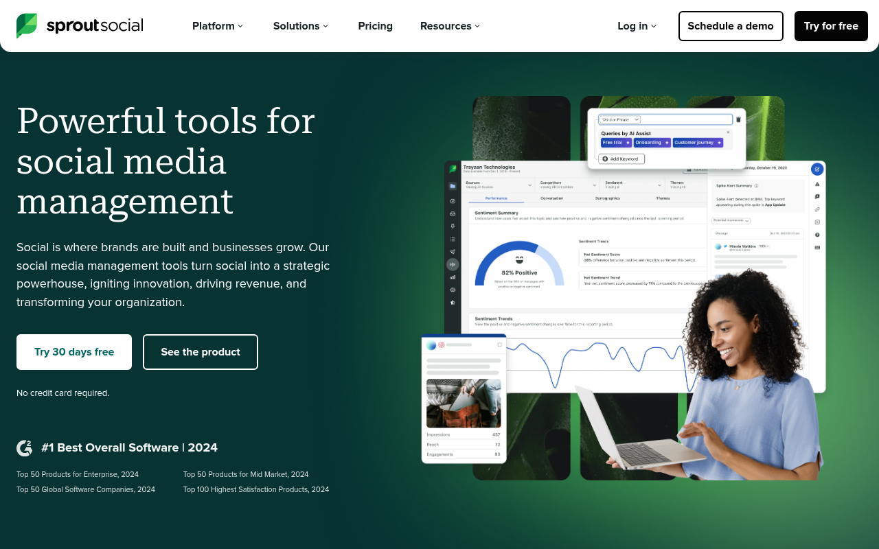 Screenshot of Sprout Social Review: Streamline Your Social Media Strategy with AI