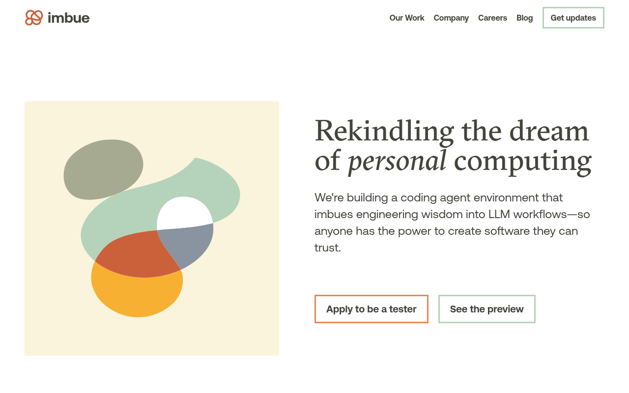 Screenshot of Imbue: Democratizing Software Creation with AI