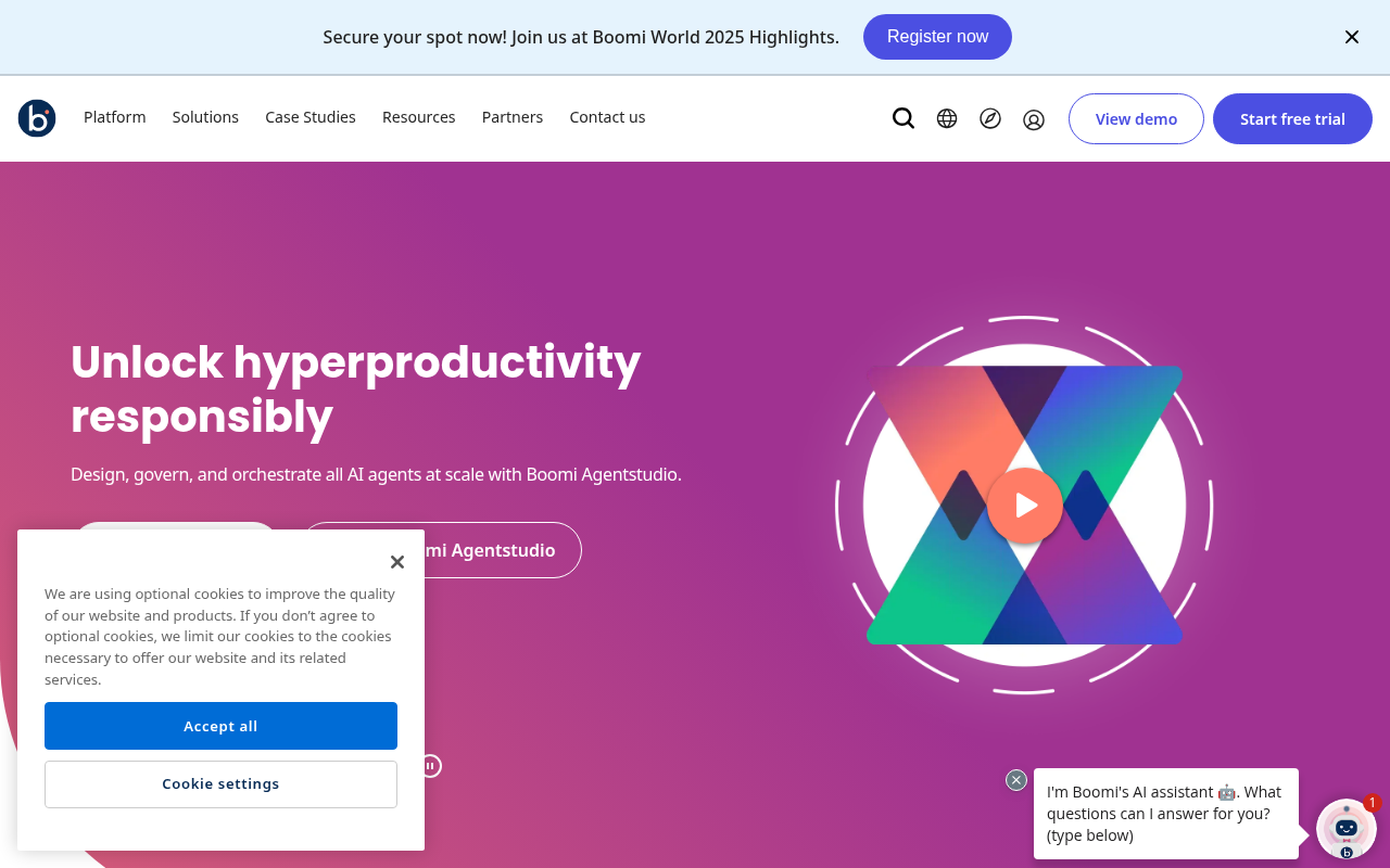 Screenshot of Boomi: Powering Business with Intelligent Integration & Automation