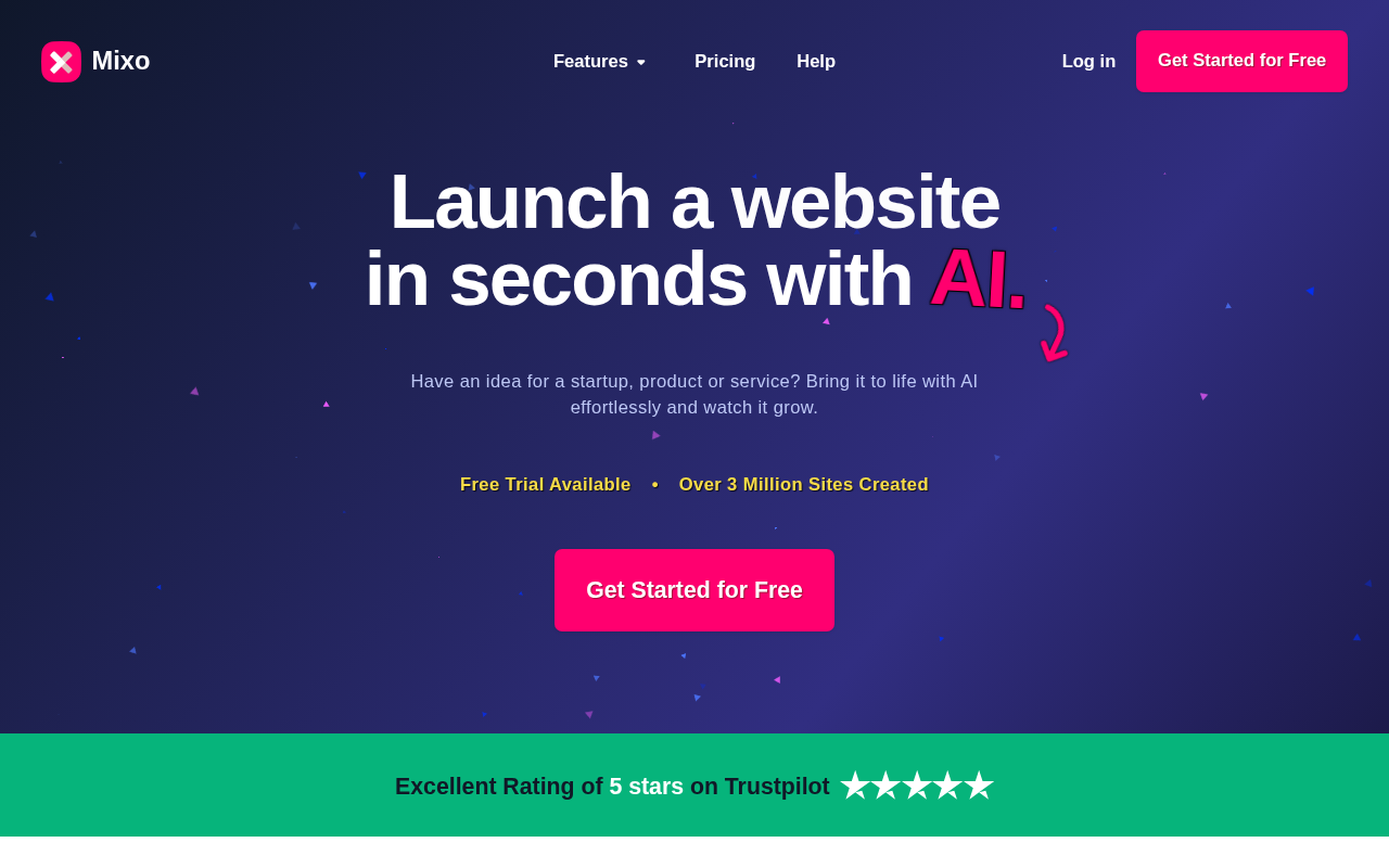 Screenshot of Mixo: Launch Your Business with AI-Powered Websites in Minutes