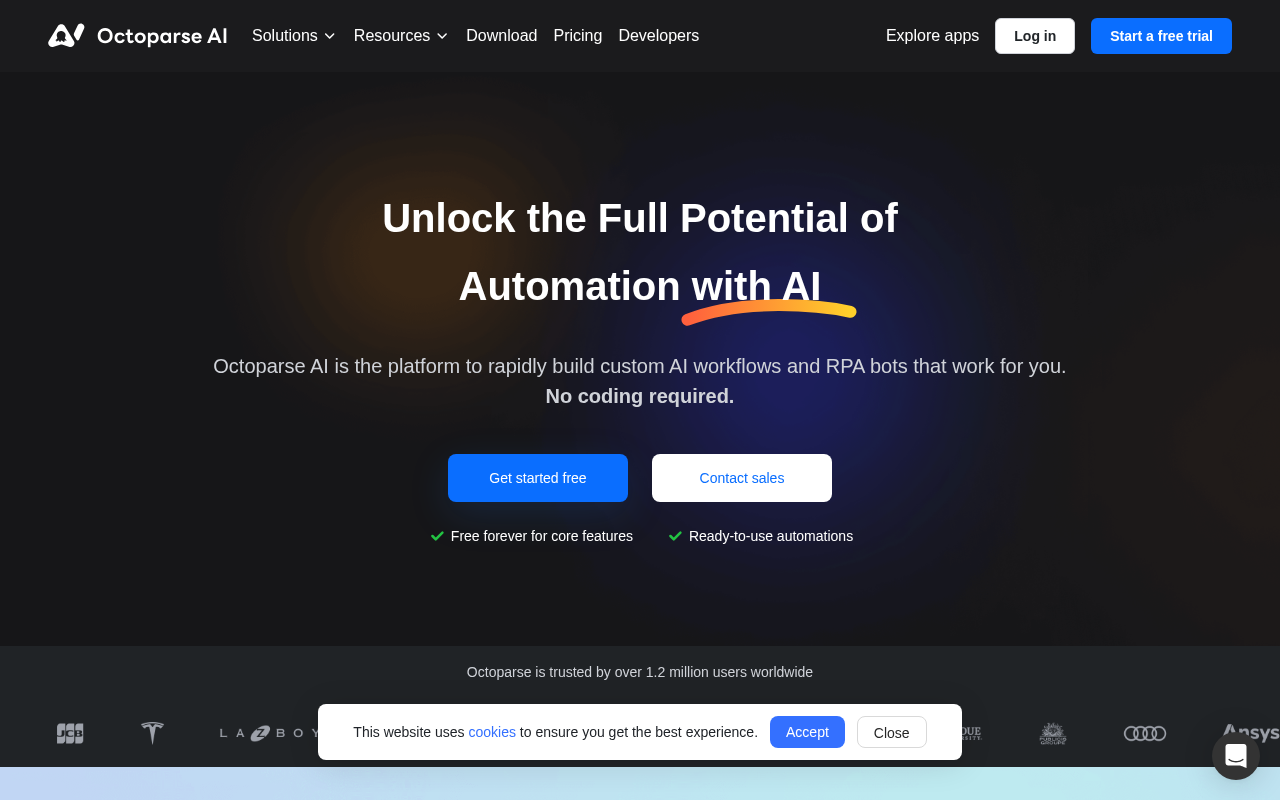 Screenshot of Octoparse AI: Automate Your Workflows & Boost Productivity