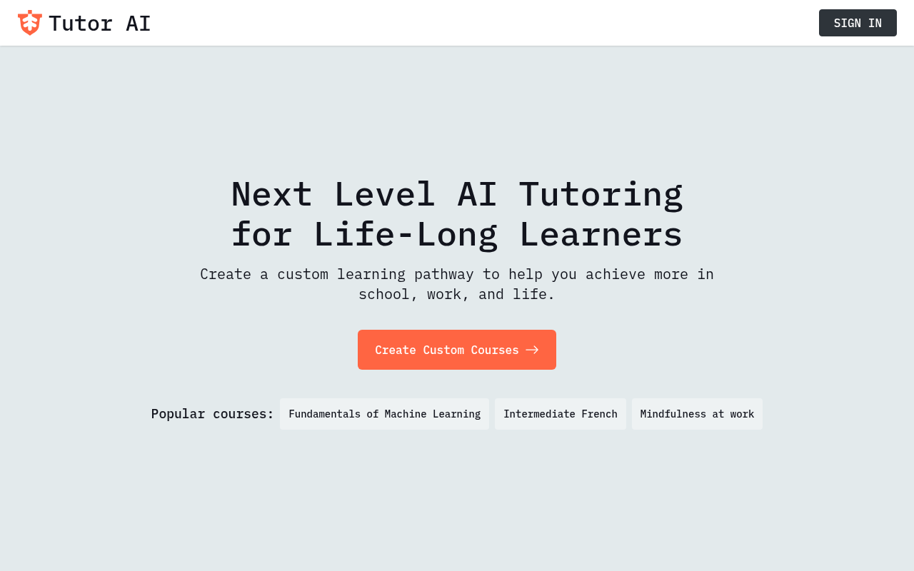 Screenshot of TutorAI Review: Ace Any Subject with Your Personal AI Tutor