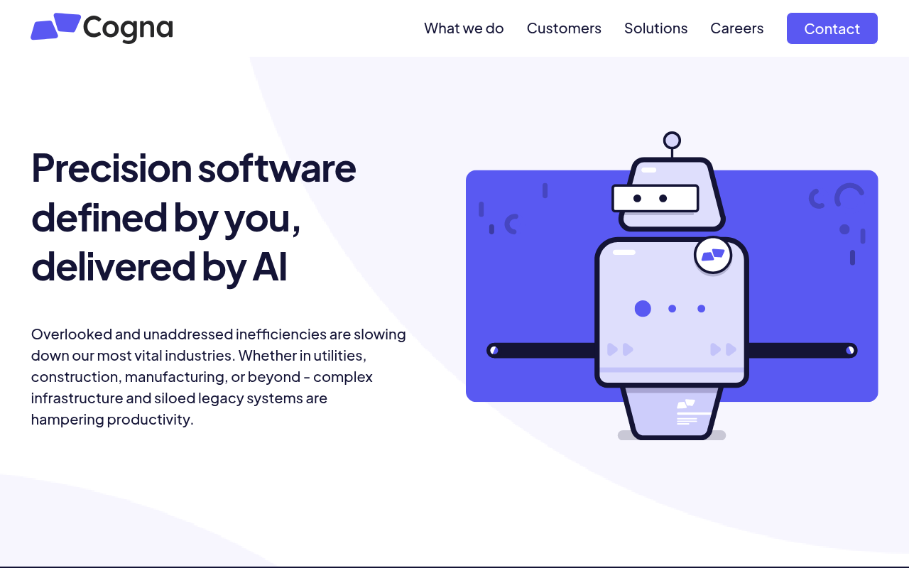 Screenshot of Cogna: AI-Powered Software Solutions Delivered in Weeks