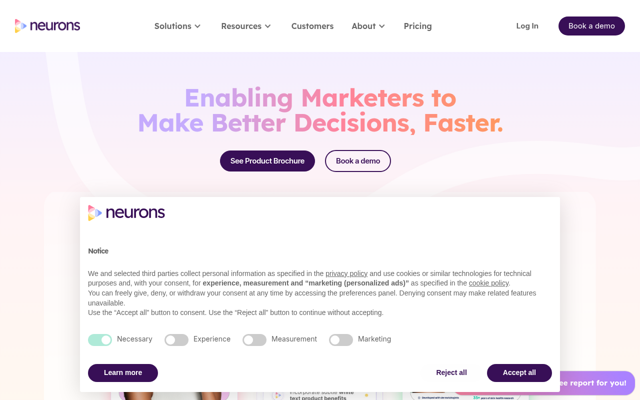 Screenshot of Neurons Review: Neuroscience-Powered Marketing AI for Visual Optimization