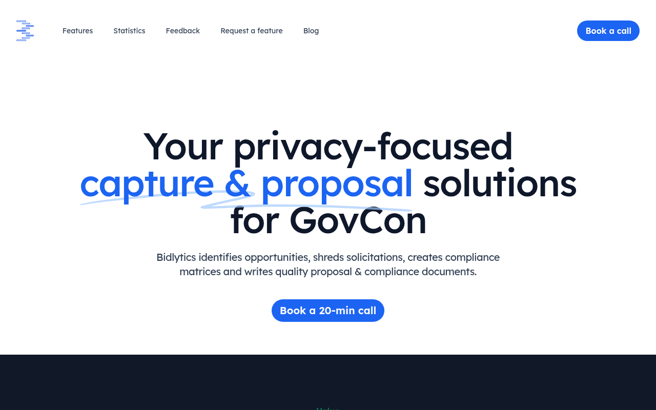 Screenshot of Conquer Government Contracts with Bidlytics: An AI-Powered Review