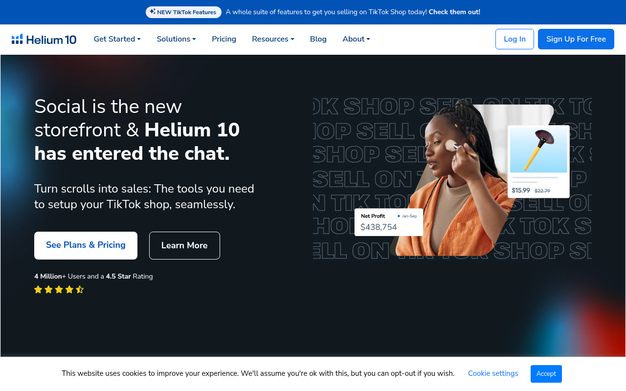 Screenshot of Helium 10: The All-in-One Amazon Seller Solution