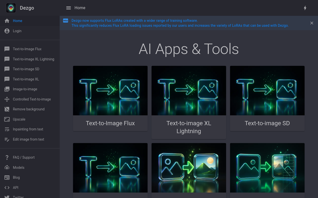 Screenshot of Dezgo: Unleash Your Imagination with AI Image Generation