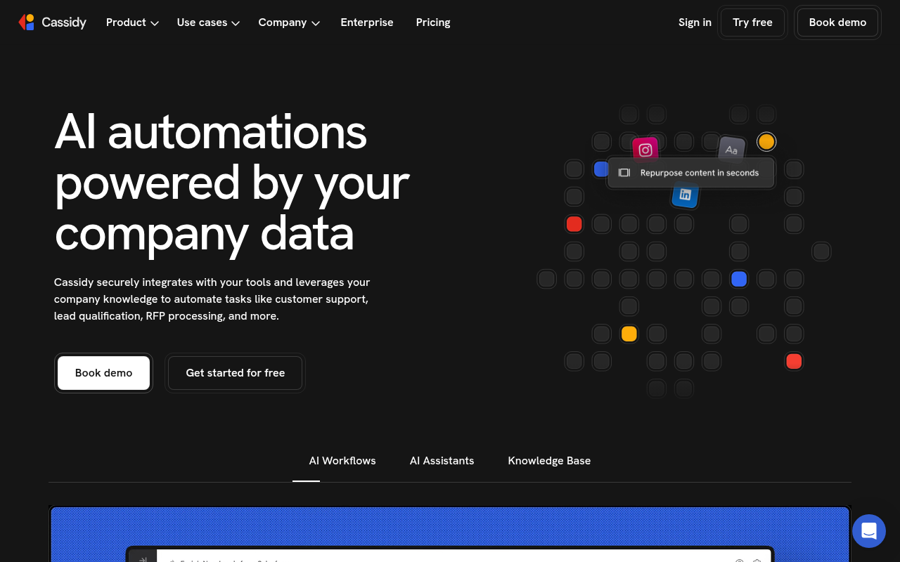 Screenshot of Cassidy AI: Automate Tasks & Boost Productivity with AI Assistants