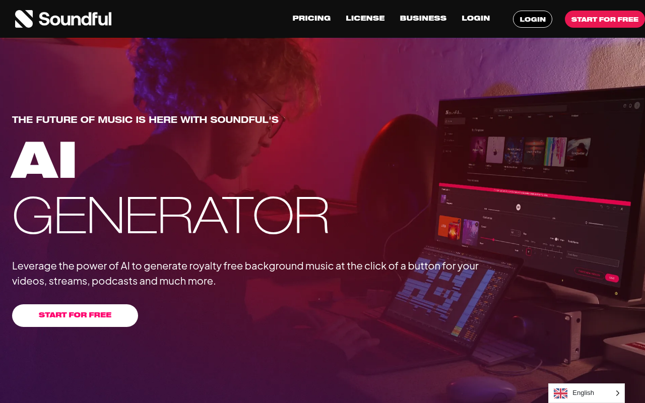Screenshot of Soundful: Create Royalty-Free AI Music in Seconds