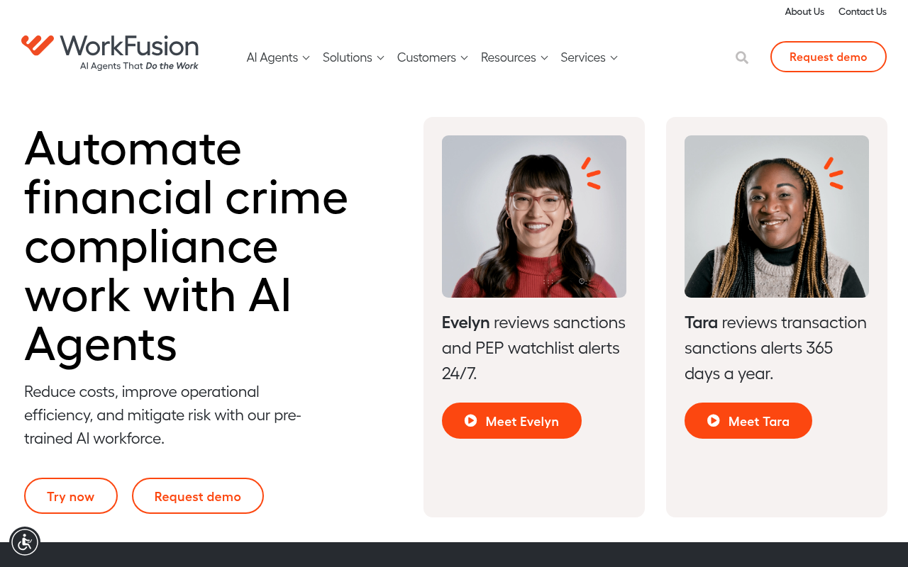 Screenshot of WorkFusion: AI-Powered Automation for the Modern Enterprise
