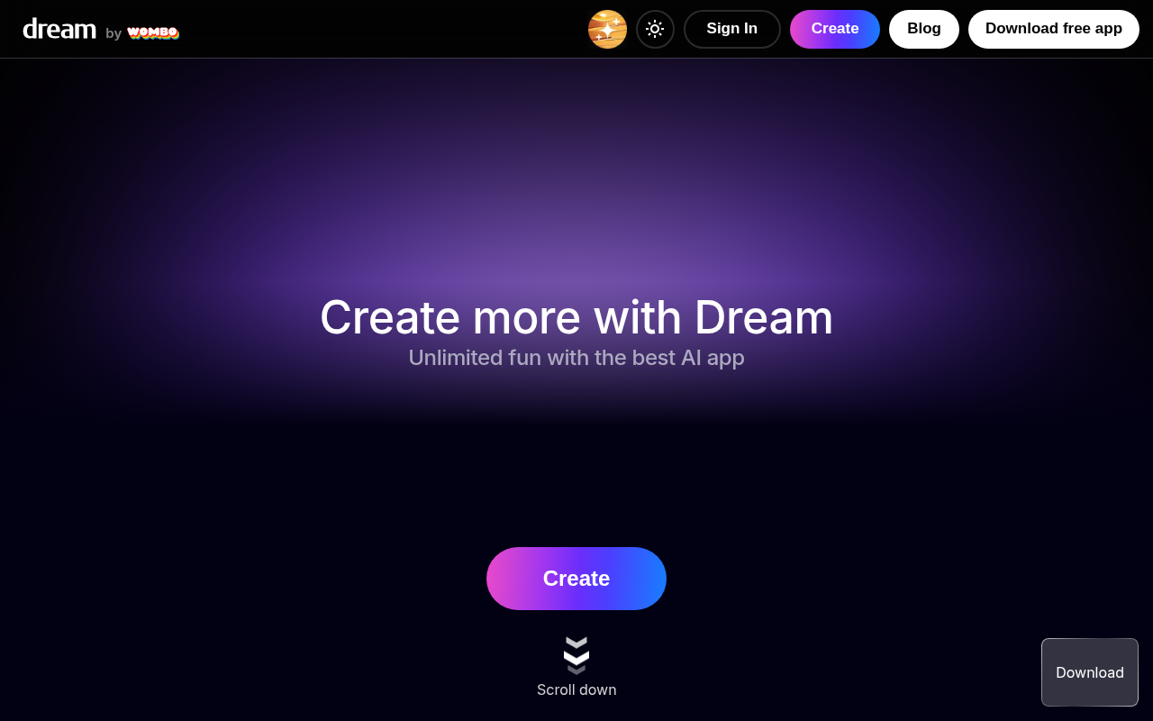 Screenshot of WOMBO Dream: AI Art Generator Review