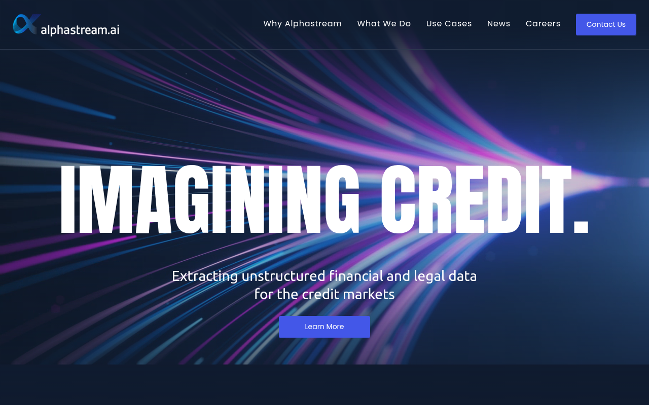 Screenshot of AlphaStream: AI-Powered Financial Data Solutions