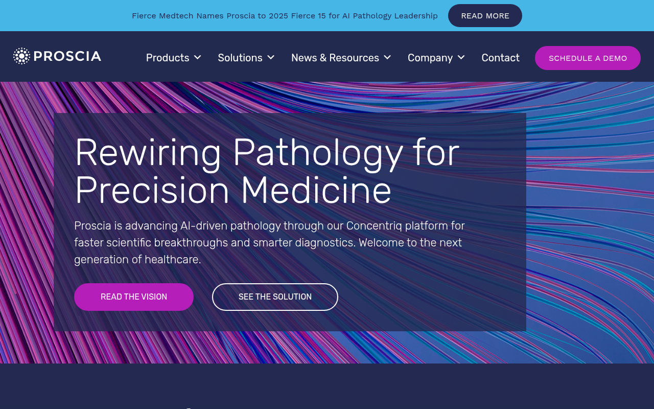 Screenshot of Proscia: AI-Powered Digital Pathology for Precision Medicine