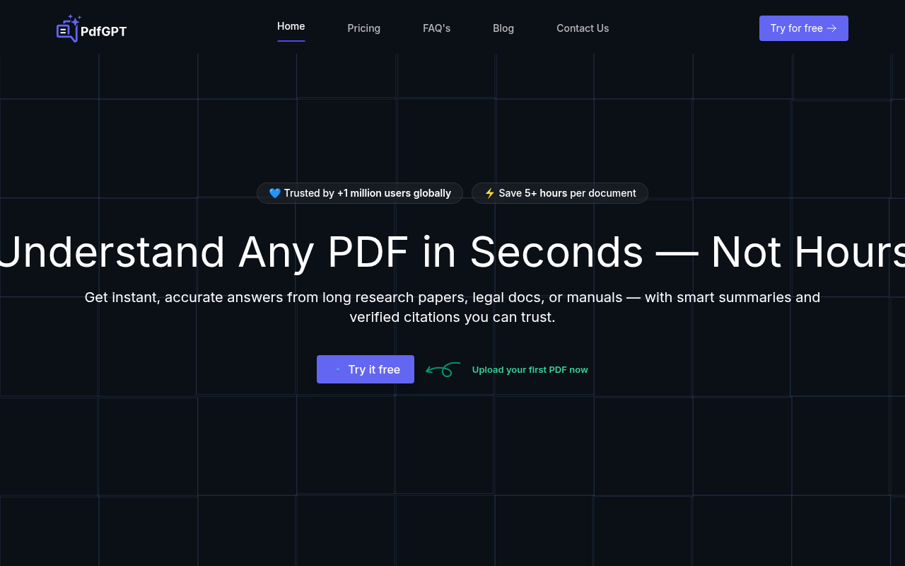 Screenshot of PDFGPT.IO: The AI-Powered PDF Chatbot Revolutionizing Document Interaction