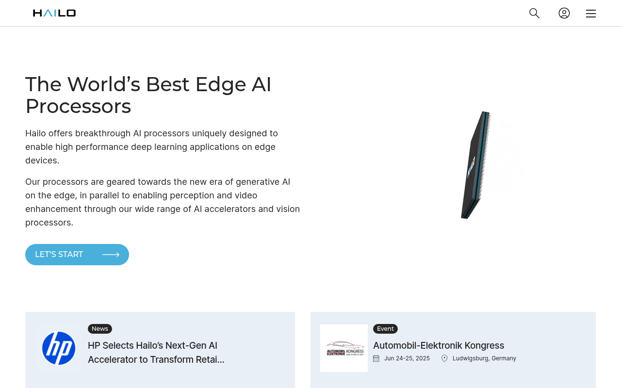 Screenshot of Hailo AI: Revolutionizing Edge Computing with High-Performance AI Processors